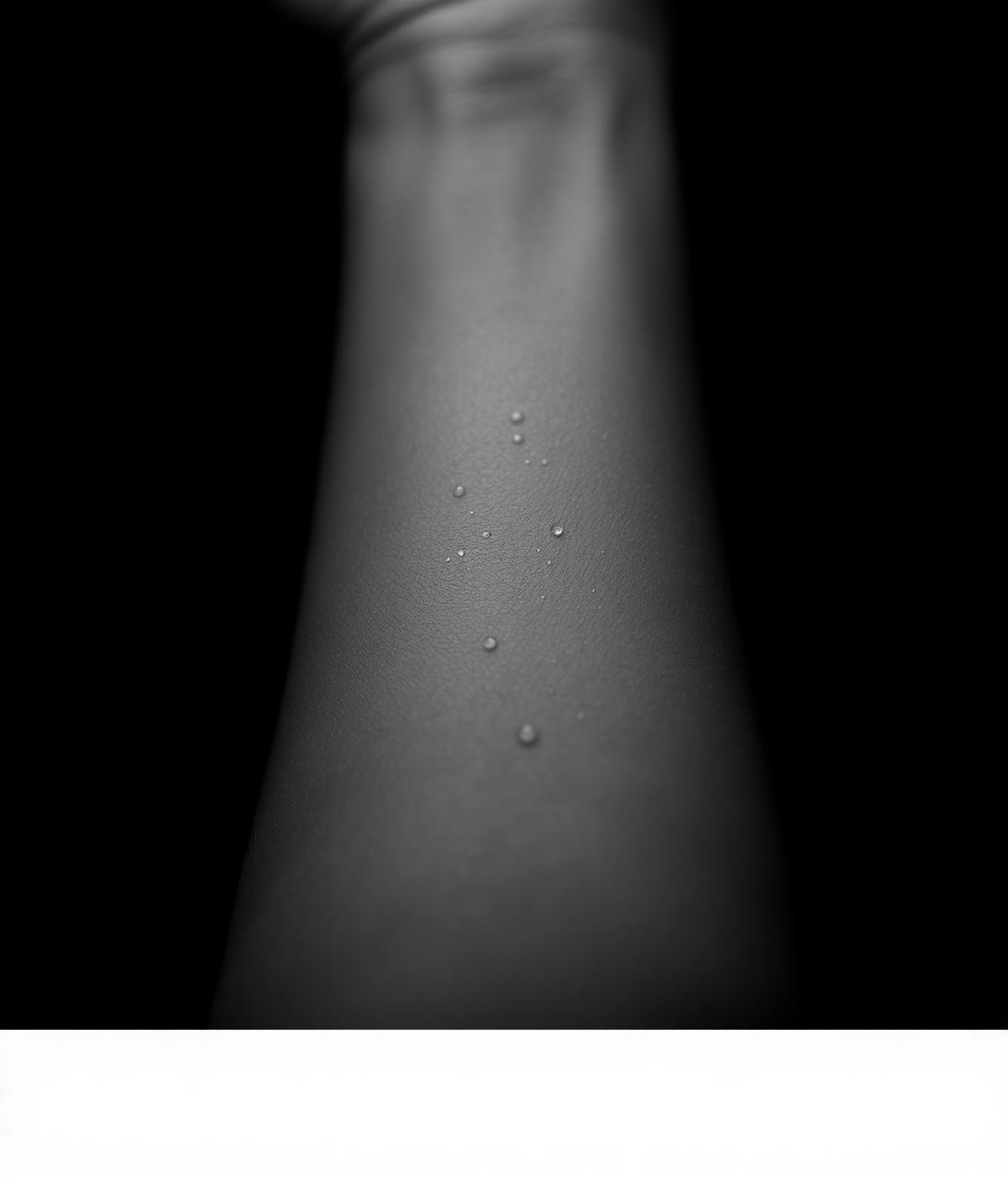 Macro detail of water droplets on skin